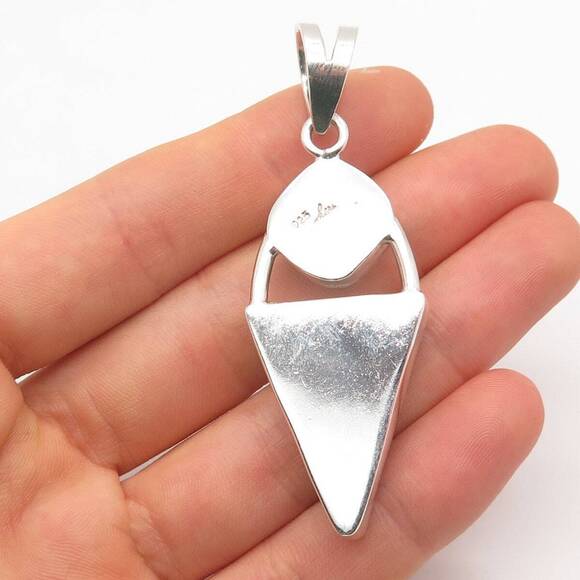 925 Sterling Silver Vintage Reu Roman Glass Pendant - Picture 2 of 8